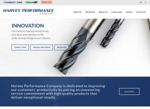 How harveyperformance.com looks like on a tablet such as an iPad.