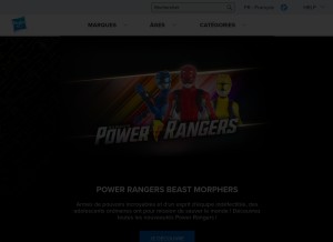 How hasbro.com looks like on a tablet such as an iPad.