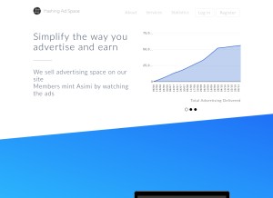 How hashingadspace.com looks like on a tablet such as an iPad.
