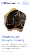 How hashnode.com looks like on a mobile device such as an iPhone.
