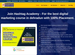 How hashtagacademy.in looks like on a tablet such as an iPad.