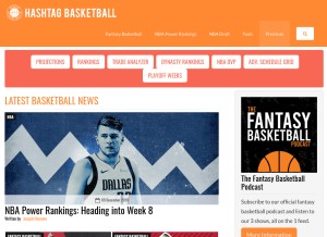 How hashtagbasketball.com looks like on a tablet such as an iPad.