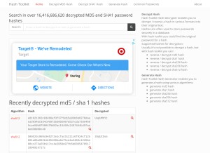 How hashtoolkit.com looks like on a tablet such as an iPad.