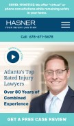 How hasnerlaw.com looks like on a mobile device such as an iPhone.