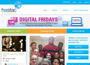 How hastac.org looks like on a tablet such as an iPad.