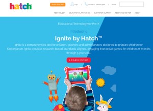 How hatchearlylearning.com looks like on a tablet such as an iPad.