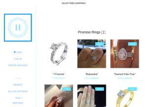 How hathorsjewels.com looks like on a tablet such as an iPad.