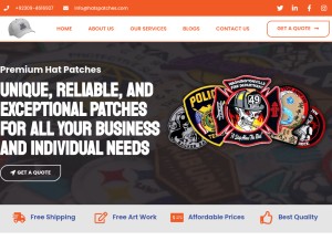 How hatspatches.com looks like on a tablet such as an iPad.