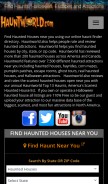 How hauntworld.com looks like on a mobile device such as an iPhone.