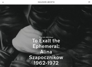 How hauserwirth.com looks like on a tablet such as an iPad.