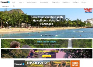 How hawaii.com looks like on a tablet such as an iPad.
