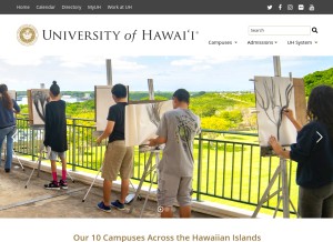 How hawaii.edu looks like on a tablet such as an iPad.