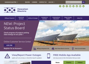 How hawaiianelectric.com looks like on a tablet such as an iPad.
