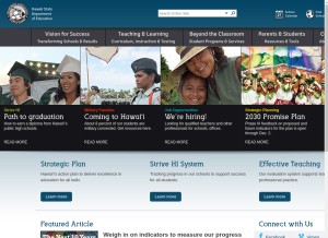 How hawaiipublicschools.org looks like on a tablet such as an iPad.