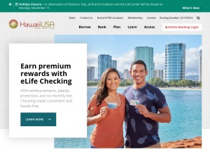 How hawaiiusafcu.com looks like on a tablet such as an iPad.