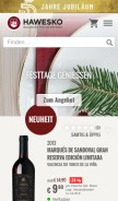 How hawesko.de looks like on a mobile device such as an iPhone.