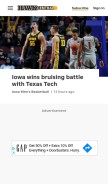 How hawkcentral.com looks like on a mobile device such as an iPhone.