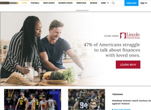 How hawkcentral.com looks like on a tablet such as an iPad.