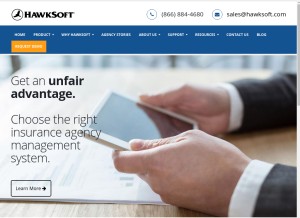 How hawksoft.com looks like on a tablet such as an iPad.