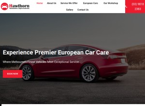 How hawthornautomotiveimprovements.com.au looks like on a tablet such as an iPad.
