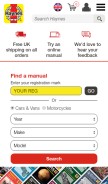 How haynes.com looks like on a mobile device such as an iPhone.