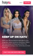 How hayu.com looks like on a mobile device such as an iPhone.