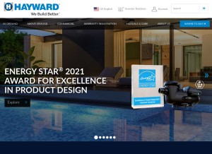 How hayward-pool.com looks like on a tablet such as an iPad.