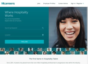 How hcareers.com looks like on a tablet such as an iPad.
