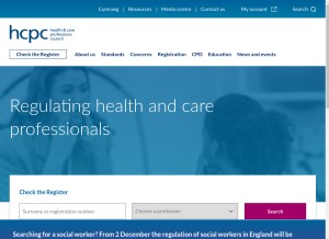 How hcpc-uk.org looks like on a tablet such as an iPad.