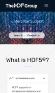 How hdfgroup.org looks like on a mobile device such as an iPhone.