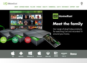 How hdhomerun.com looks like on a tablet such as an iPad.