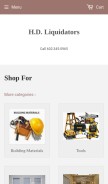 How hdliquidators.com looks like on a mobile device such as an iPhone.
