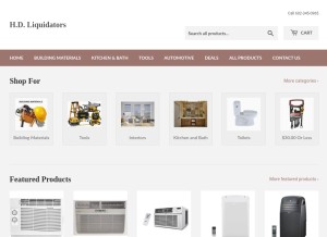How hdliquidators.com looks like on a tablet such as an iPad.