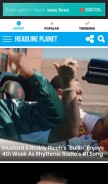 How headlineplanet.com looks like on a mobile device such as an iPhone.