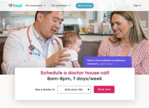 How heal.com looks like on a tablet such as an iPad.