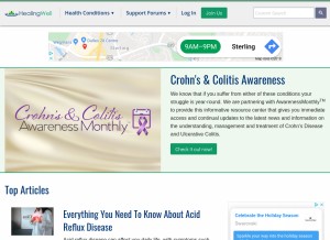 How healingwell.com looks like on a tablet such as an iPad.