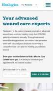 How healogics.com looks like on a mobile device such as an iPhone.