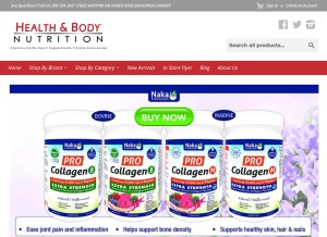 How healthbodynutrition.ca looks like on a tablet such as an iPad.