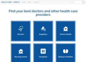 How healthcare4ppl.com looks like on a tablet such as an iPad.