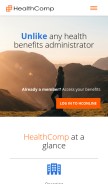 How healthcomp.com looks like on a mobile device such as an iPhone.