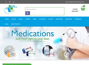 How healthcureshop.com looks like on a tablet such as an iPad.