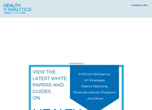 How healthitanalytics.com looks like on a tablet such as an iPad.