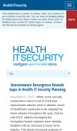 How healthitsecurity.com looks like on a mobile device such as an iPhone.