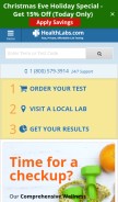 How healthlabs.com looks like on a mobile device such as an iPhone.