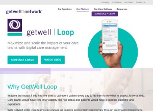 How healthloop.com looks like on a tablet such as an iPad.