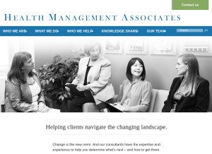 How healthmanagement.com looks like on a tablet such as an iPad.