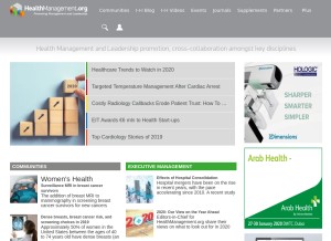 How healthmanagement.org looks like on a tablet such as an iPad.