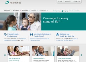 How healthnet.com looks like on a tablet such as an iPad.