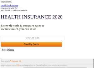 How healthplanrate.com looks like on a tablet such as an iPad.