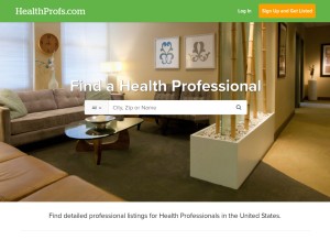 How healthprofs.com looks like on a tablet such as an iPad.